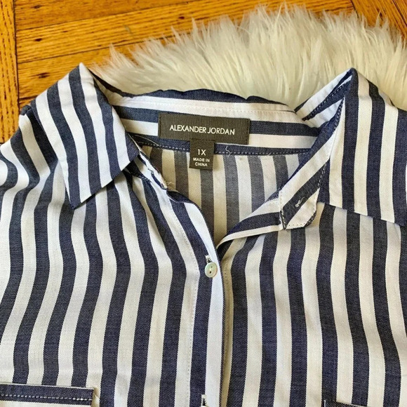 Alexander Jordan Long Sleeve Button-Down Shirt 1X - Picture 4 of 5